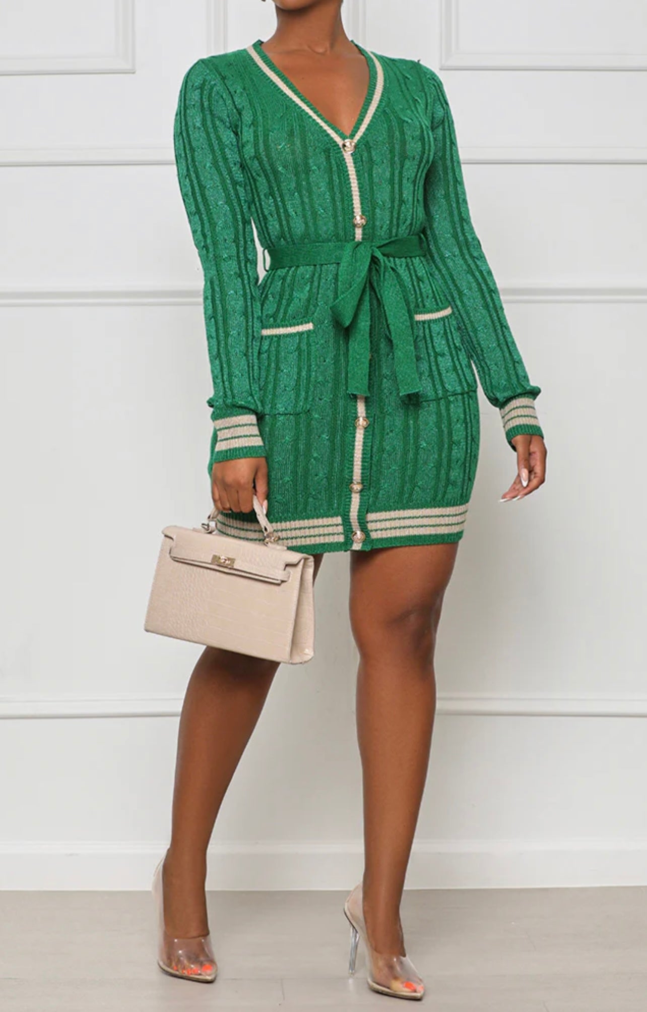 Classy Sweater Dress | Green